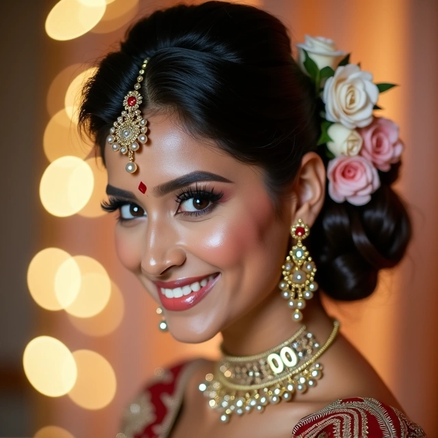 Engagement hairstyle and makeup