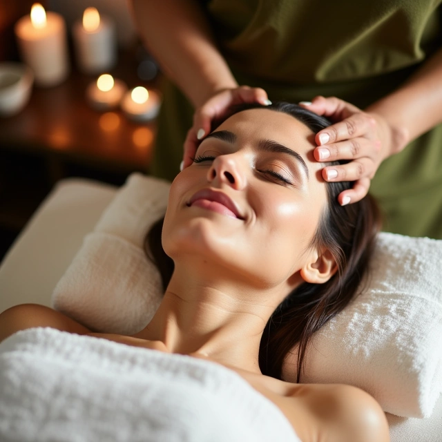 Head massage and oil treatment